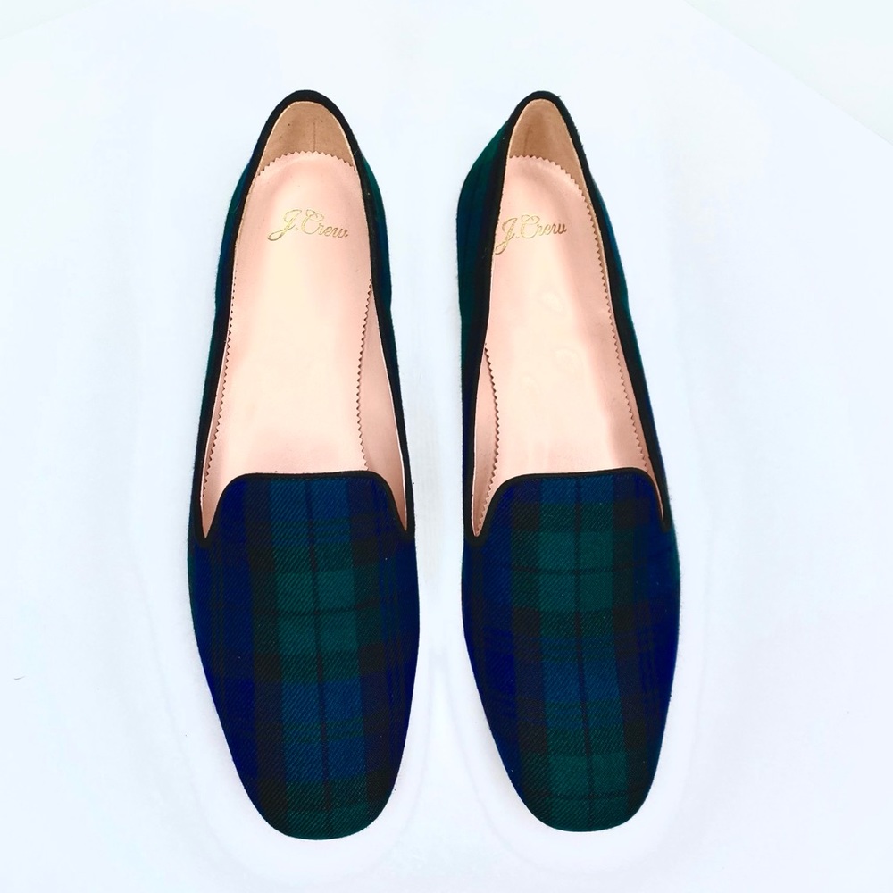 NWB - jcrew tartan loafers Size 10